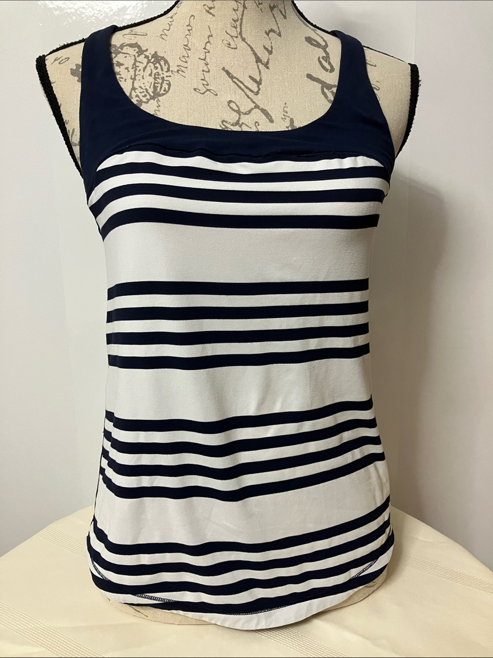 Lululemon Love Tank? Sz 8 Navy White Stripes